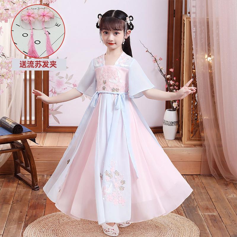 

Древний костюм ханьфу для девочек, детское платье для маленьких девочек в китайском стиле, платье Тан, юбка принцессы, национальный костюм, детский XXXL