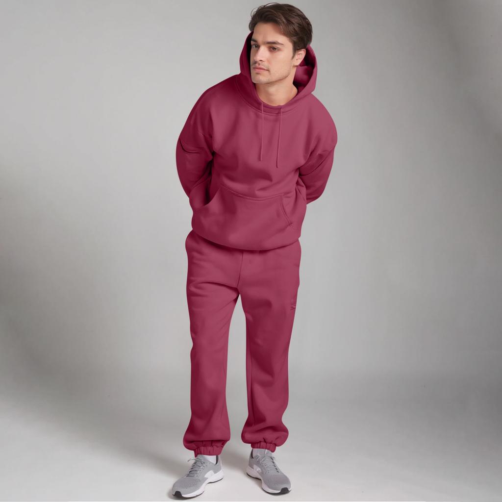 Unisex Fashion Color Flight Mode Travel Hoodie Sports Shirt With Built In Eye Mask Sports Pants Loose 2-piece Set