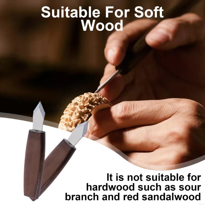 1PC Woodworking Marking Knife, Polished Finish, Durable Wooden Handle, No Assembly Required, Precision Carving Tool for Woodworkers and Craftsmen