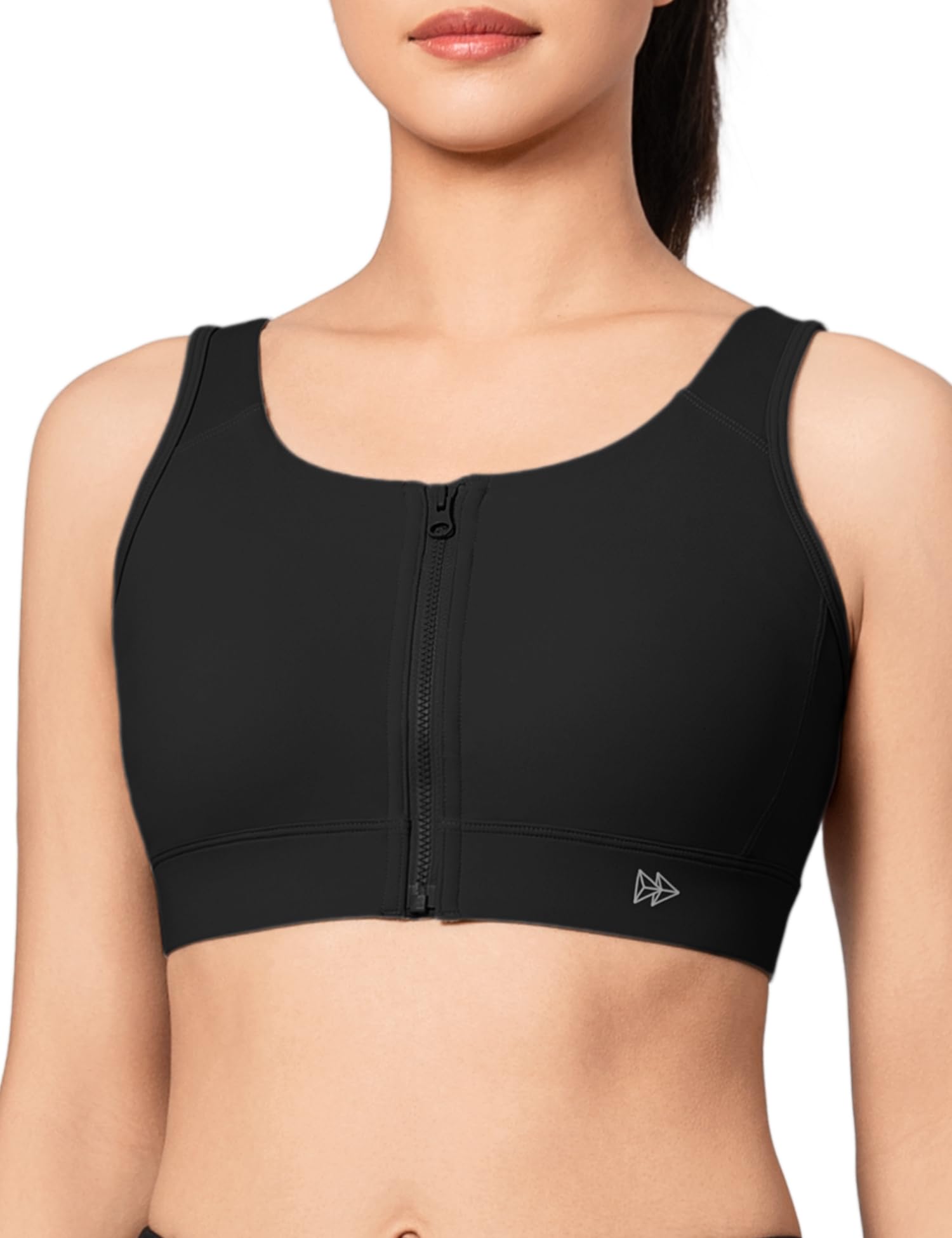 

Yvette Sports High Plus Стильный Интегрированный для Размера Черный Женский Нескользящий Бюстгальтер, Открытый спереди, Поддержка, Размеры, U-образная спинка, Влагоотводящий, Быстросохнущий, Чашка, чёрный