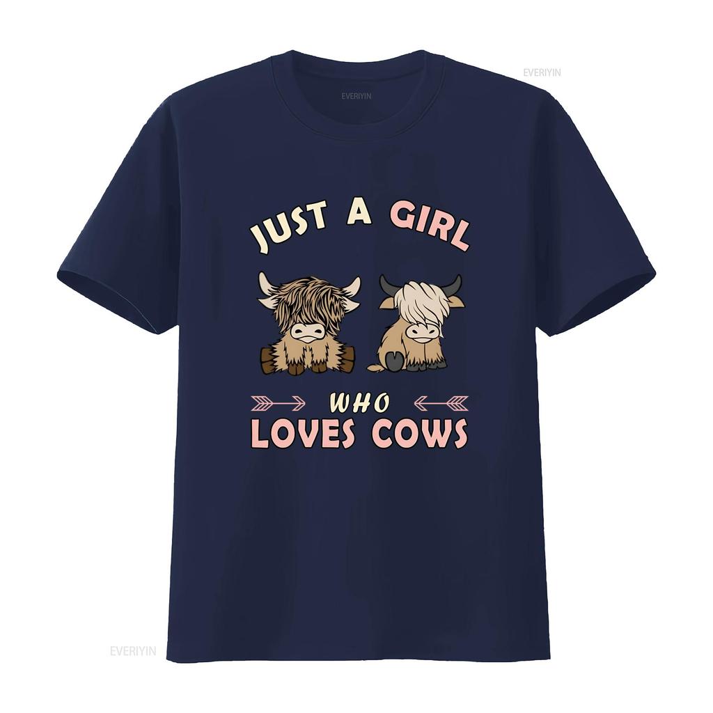 Just Girl Who Loves Cows Fashion  T Shirt Women Soft Stretchy Summer Top Unique Print Design Cute Trendy Daily Wear Cow Lover