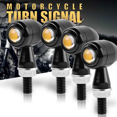 4Pcs 8mm Motorcycle LED Turn Signal Light Signal Lamp Indicators Blinker Flashing Lamp Universal Fit for Most Motorcycle,Dirt Bike,Street Bike
