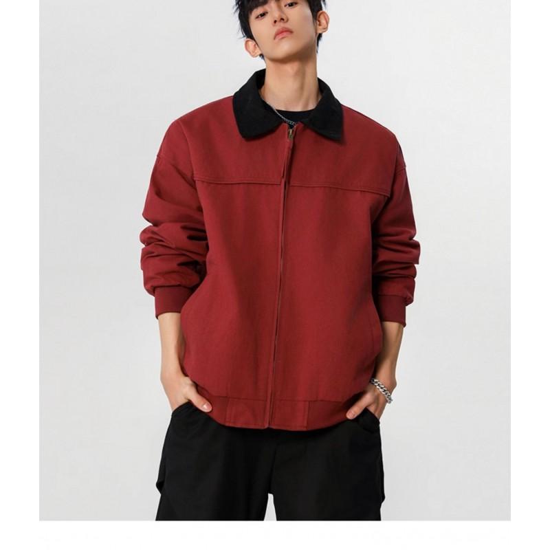 Mens Retro Detroit Harrington Jacket Streetwear Loose Fit Casual Coat