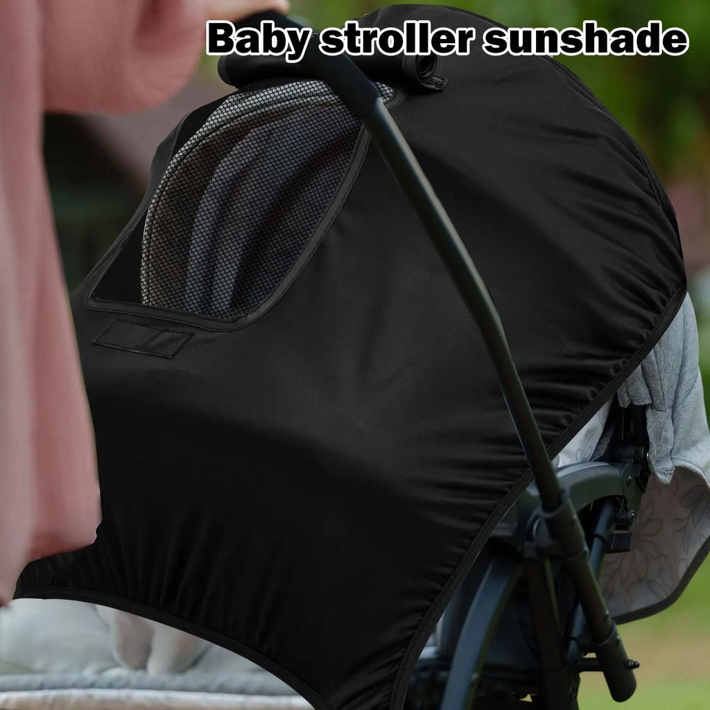 Pare-soleil universel pour poussette, accessoires pour poussette bébé, protection solaire respirante, capote pour poussette, parasol léger pour landau, noir