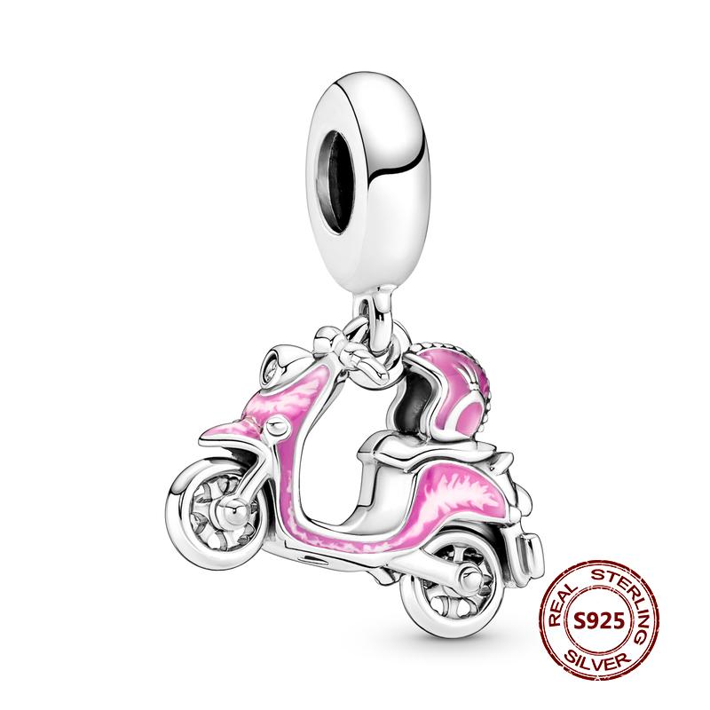 Charms camaleonte adatti a braccialetti originali alla moda in argento 925 con zircone, perlina a forma di polpo e tartaruga, ciondolo a forma di farfalla e lucciola, fai da te per realizzare gioielli