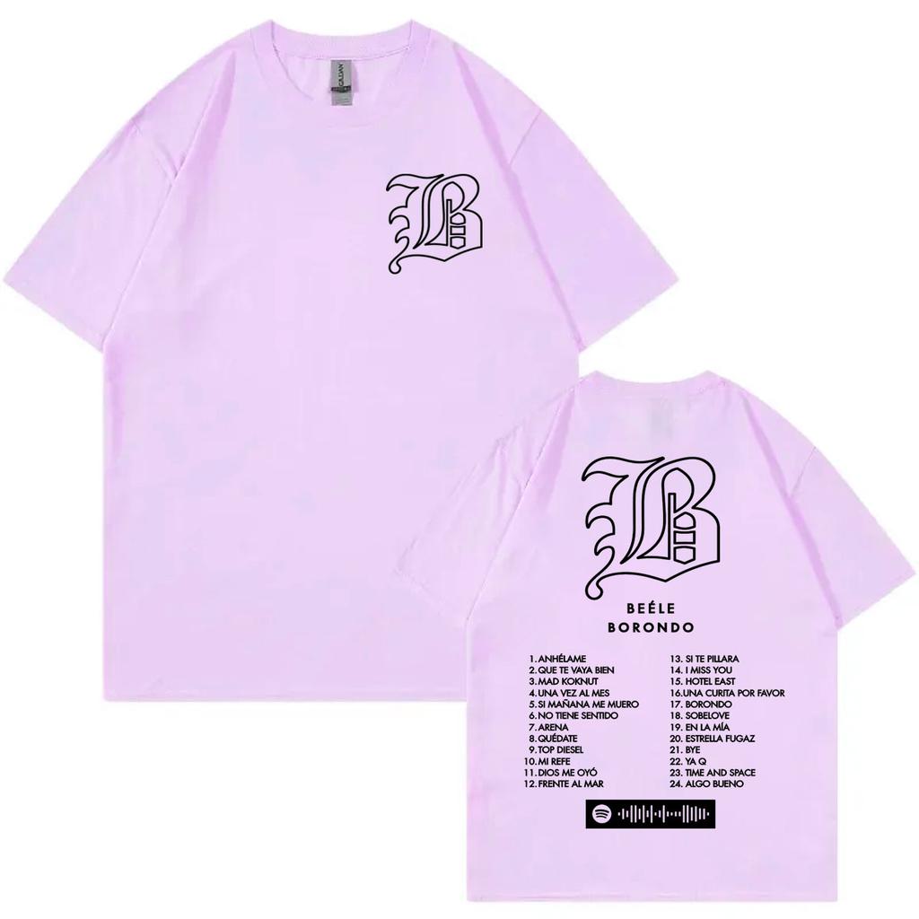 T-shirt Imprimé Album du Chanteur Beele Borondo T-shirts Oversize Mode Haute Qualité Unisexes Unisexes Coton Décontracté Manches Courtes T-shirts