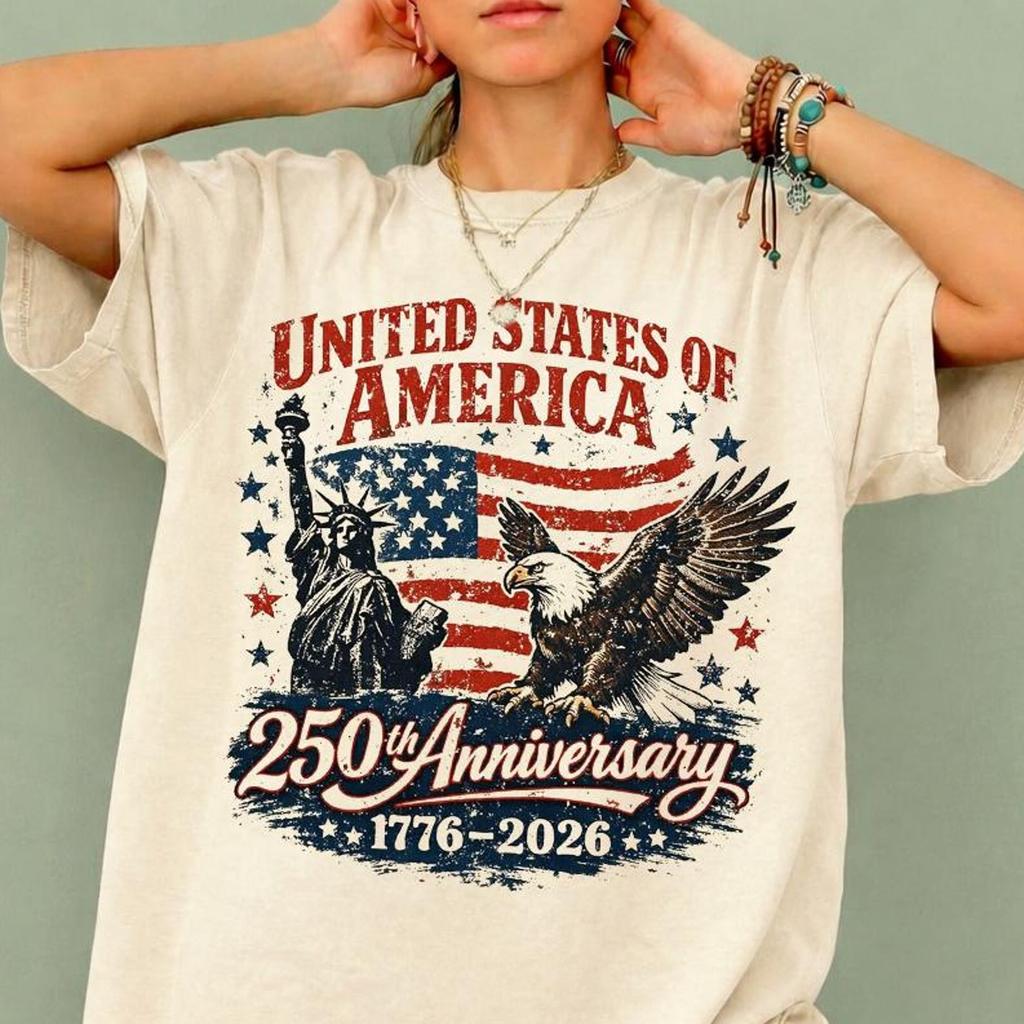 United States 250th Anniversary Eagle Statue of Liberty T-Shirt, Vintage July 4th Shirt, Patriotic Gift For Americans, 250 Anniversary Tee