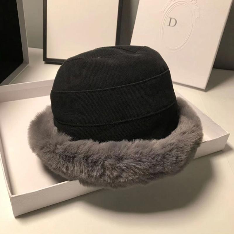 

Hat Female Autumn And Winter Japanese Fashion Down Thickened Fisherman s Hat Casual Wide Eaves Warm Plush Basin Cap One Size чёрный