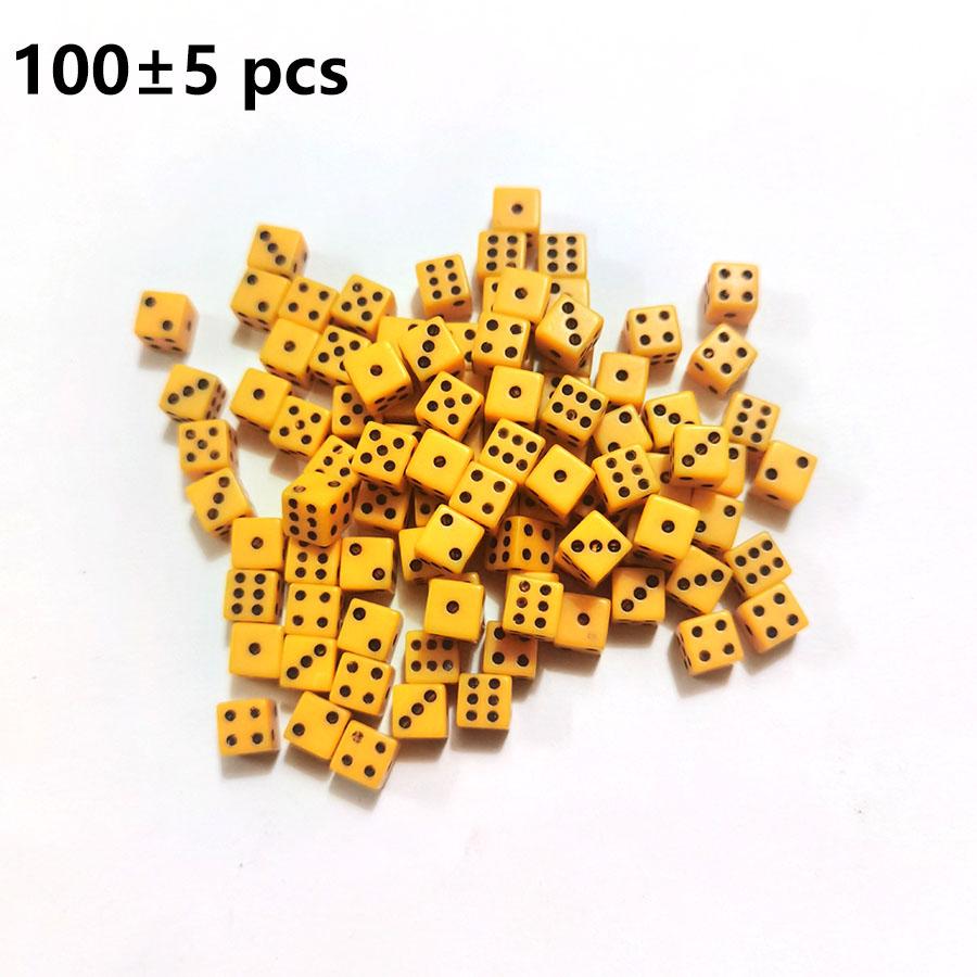 100pcs 8mm Mini Colour Acrylic D6 Dice 6-Sided Right Angle Party Game Dice for Table Role Play Games Board Game Accessories JXB