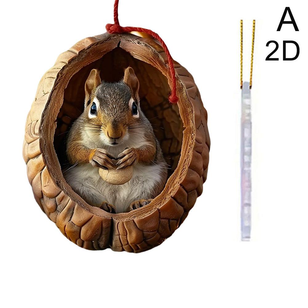 Animal Christmas Ornaments 2D Acrylic Forest Animal Cute Woodland Animal Animal Pattern Christm L5C9