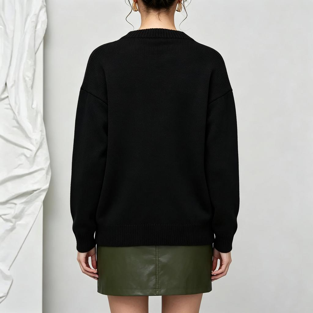 Women's Loose Fit Long Sleeve Color Knit Cardigan with Tie Waist for Casual Wear