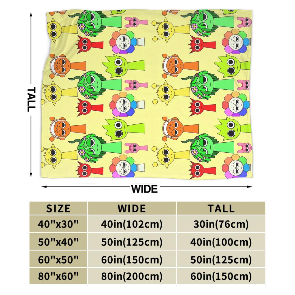 Sprunki Characters Game Velvet Throw Blanket  Blankets for Bed Outdoor Warm Quilt