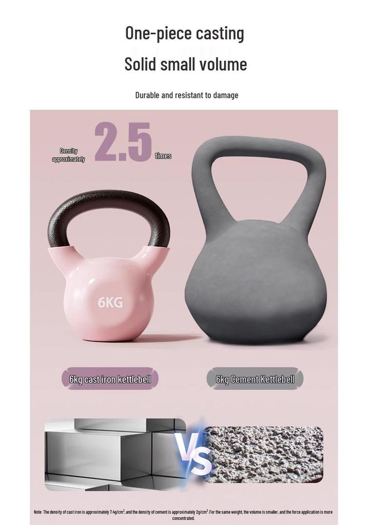 Kunststoffbeschichtete Gusseisen-Kettlebell 4-20kg für Heimfitness & Hüfttraining