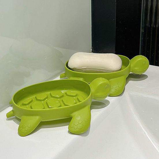 1/2Pcs Tortoise Soap Dish PP Material Soap Holder Shower Bathroom Kitchen Anti-Slip Soap Tray Home Decor