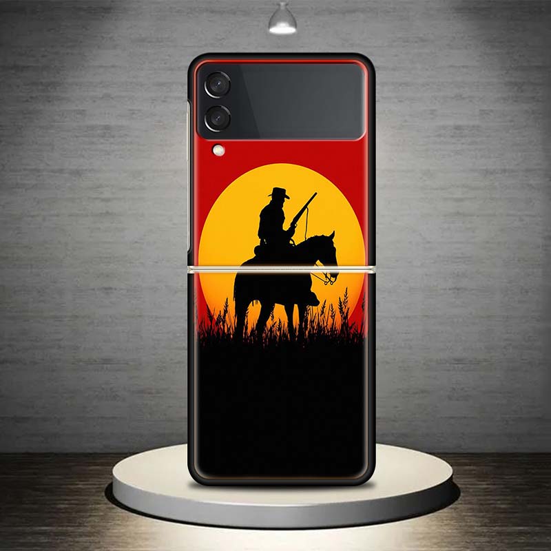Red Dead Redemption 2 Für Samsung Galaxy Z Flip 4 3 5G Handyhülle Schwarz Hartschale ZFlip 4 3 Luxuriöser Stoßfester Bumper Coque