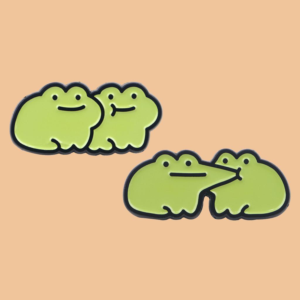 Cute Frogs Enamel Pin Cartoon Animals Pin Badge On Backpack Women's Brooch Lapel Pins Costume Accessories Fashion Jewelry Gifts