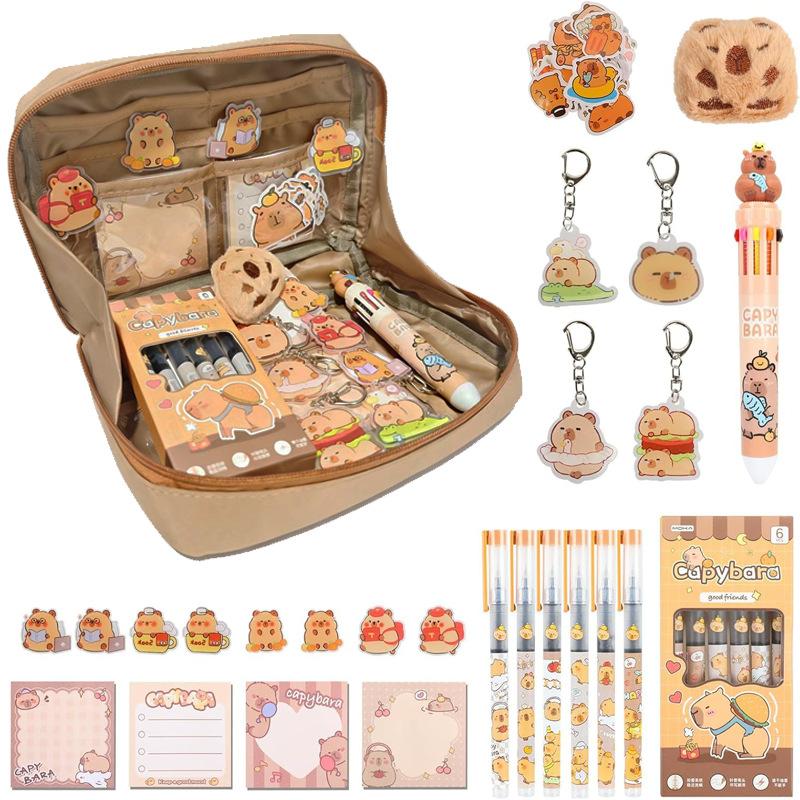 Capybara Pencil Case Large Capacity Multi-Layer Cute Stationery Bag for School Girls Kids Pen Pouch Organizer