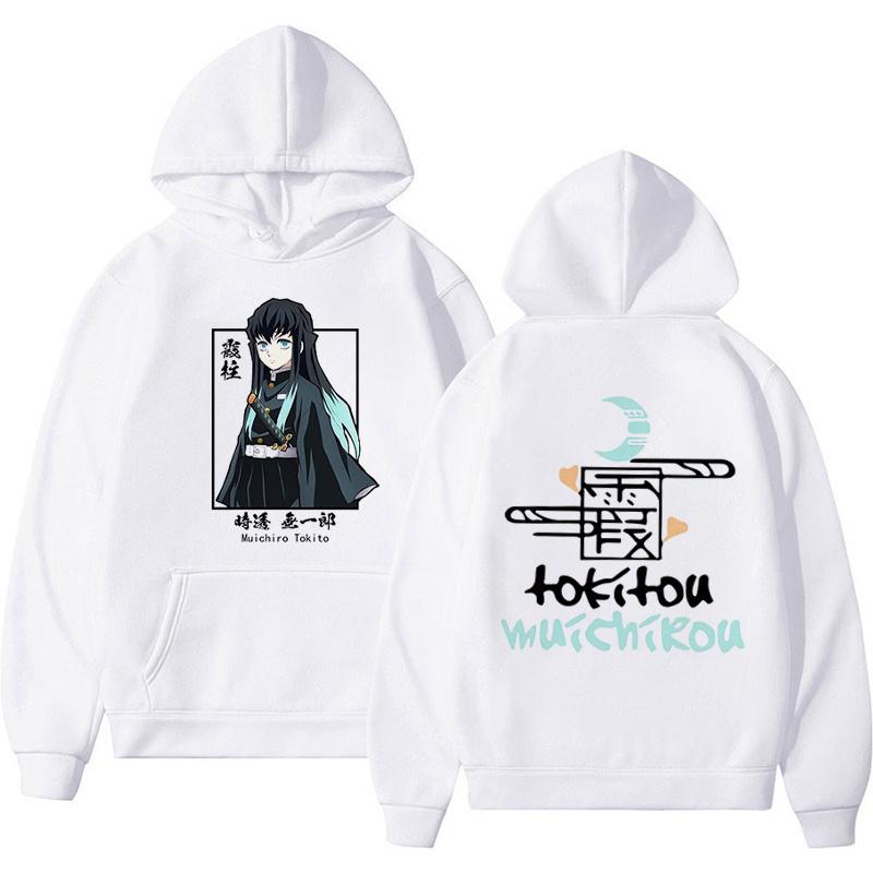 Neue Lustige Japan Anime Demon Slayer Damen Hoodies Lockeres Fleece Sweatshirt Harajuku Muichiro Tokito Bedruckter Kapuzenpullover für Mädchen