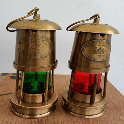 15.24 Cm Set of 2 Brass Minor Oil Lamp Antique Reproduction Nautical Ship Lantern Maritime Boat Light For Christmas Day Gift