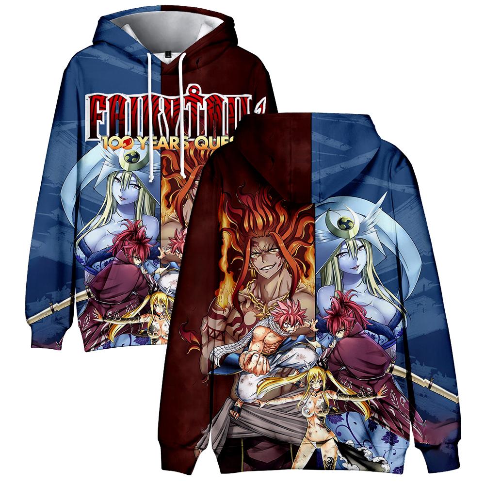 

FAIRY TAIL 100 YEARS QUEST Hooded for Aldult Streetwear Hoodie Printed Unisex Hooded Pullover XXS