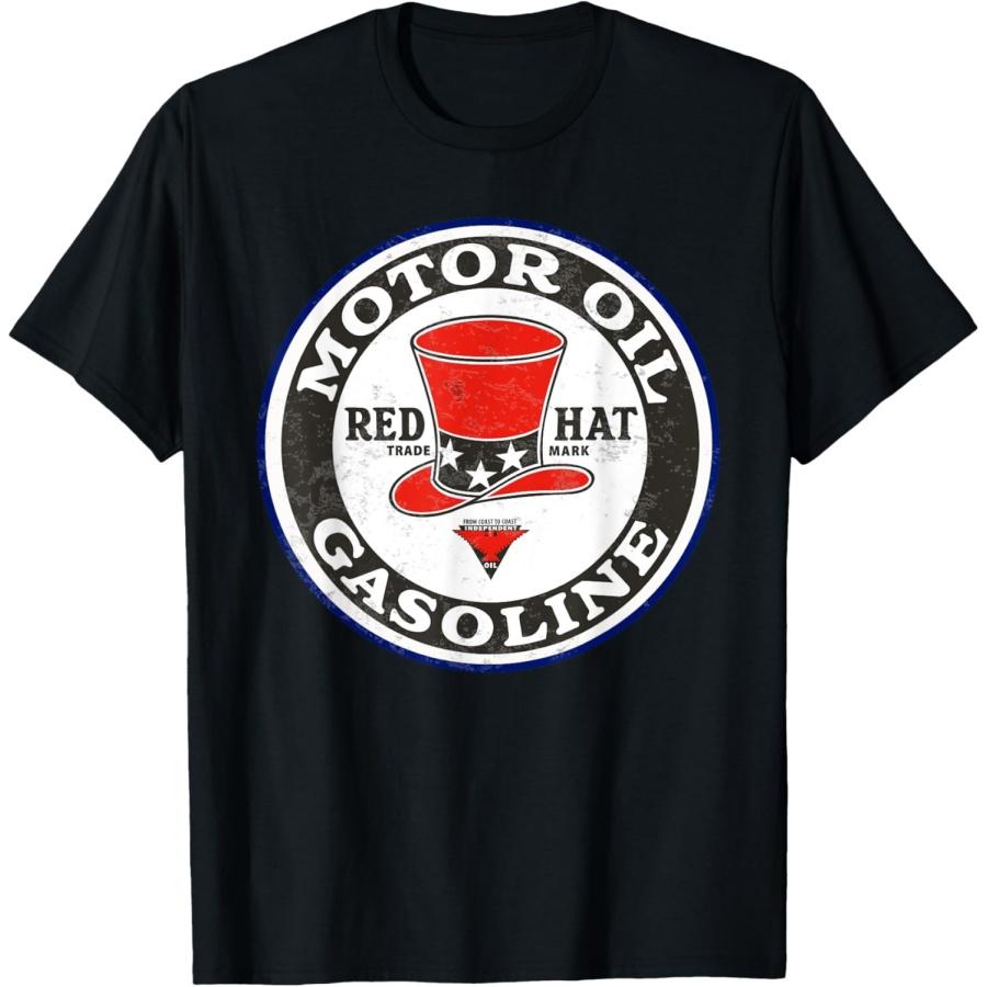 

Retro Vintage Gas Station Red Hat Motor Oil Car Bikes Garage T-Shirt XXXXXL чорний