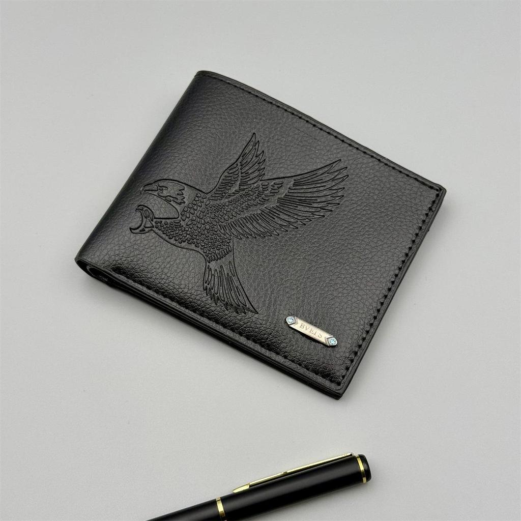 Men's Eagle Pattern Soft Leather Slim Wallet: Popular Fast-Selling Style