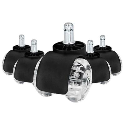 1/5 Stück Universelle Schreibtischstuhlrollen 360-Grad-Drehung Doppelrad-Design Bürostuhlrolle Leise 2 Zoll