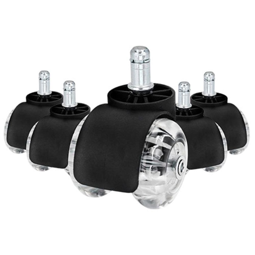 1/5Pcs Universal Desk Chair Wheels 360-degree Rotation Double Wheel Design Office Chair Caster Silent 2 Inch