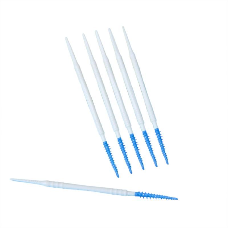 50Pcs Double-End Interdental Brush Clean Between Teeth Extended Massage Disposable Silicone Toothpicks Brush