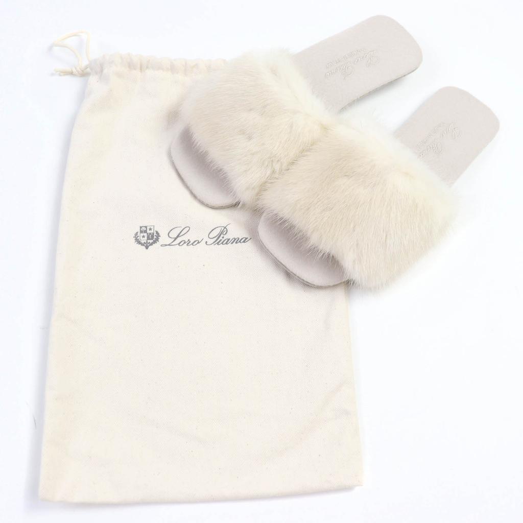 Loro Piana Other shoes fur slippers Beige MINK Women 36 Used