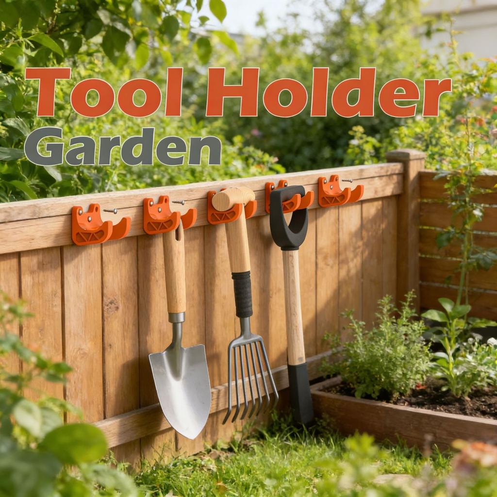 5pcs Garden Tool Hanger Rack 35mm Diameter Compatible with Long-Handled Tools Like Brooms Shovels Rakes Hoes Wall-Mounted Storage Hanger