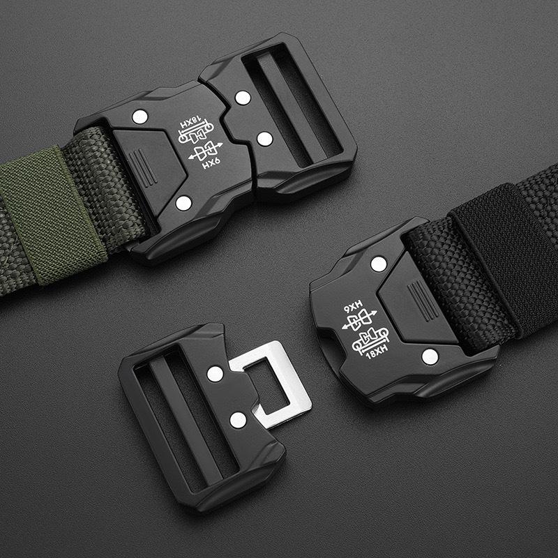 Automatic Buckle Tactical Belts Men's Woven Nylon Military Belt Durable Black Outdoor Army Hunting Golf Waist Belt