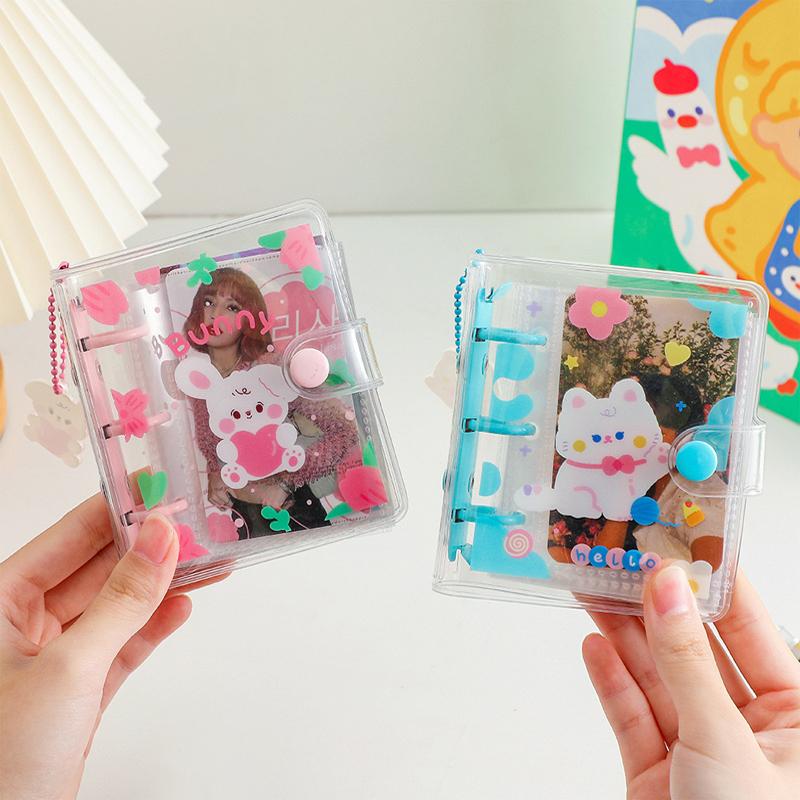 Cute Poka Binder Photocard Holder 3inch Cartoon Transparent Idol Card Collect Book Photo Card Storage Box