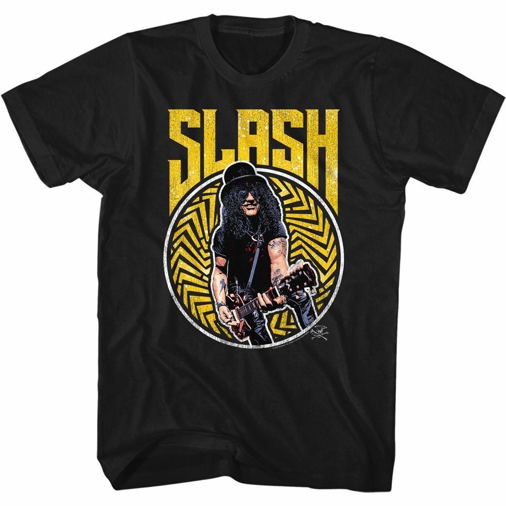 Slash Guns N Roses Bold N Yellow Black Adult T-Shirt L