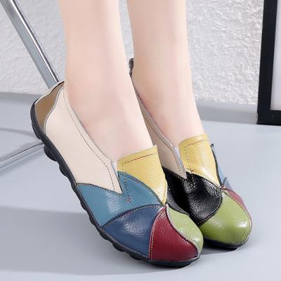 Fashion Fashion Retro Woman Shoe Spring New Ethnic Style Women's Leather Shoes Simple Versatile Women's Casual Shoes Anti Slip Flat Shoe