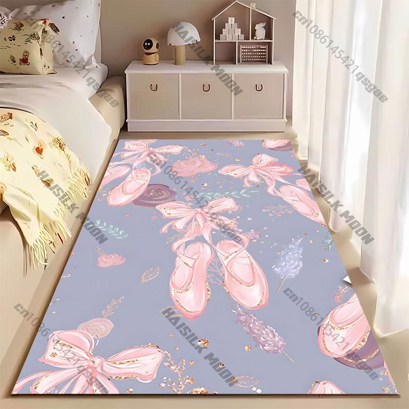 Ballet Shoes with Floral Decorations Carpet Yoga Living Room Room Decor Children's Crawling Mat Doormat Area Rug