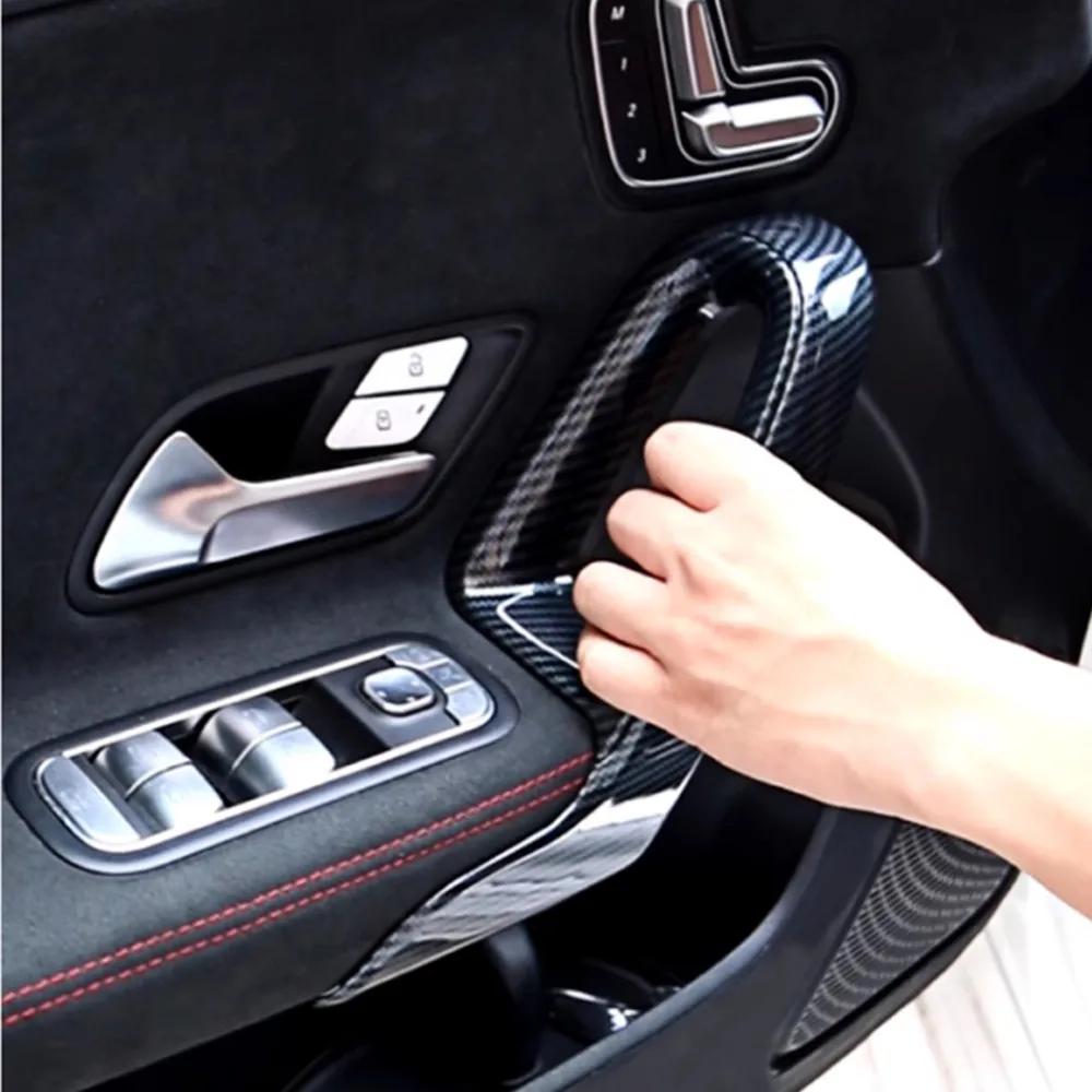 Car Inner Door Armrest Handle Panel Frame Trim Stickers For Mercedes Benz A Class W177 CLA C118 2019-2024 Car Accessory BFGIJ1