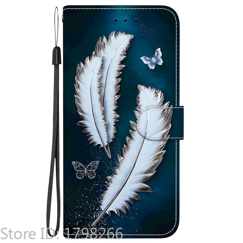 Elegante Portafoglio Colorato con Fiore Custodia per Telefono per Samsung Galaxy A27 5G SM-A276 A 27 Copertura in Pelle Flip Magnetica Carino Modello 3D Capa