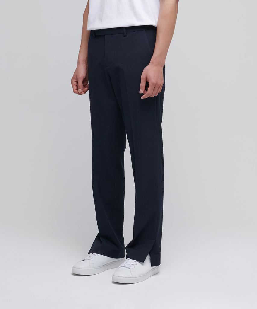 MUSINSA STANDARD Semi-Wide Slit Hidden Banding Slacks [Navy]