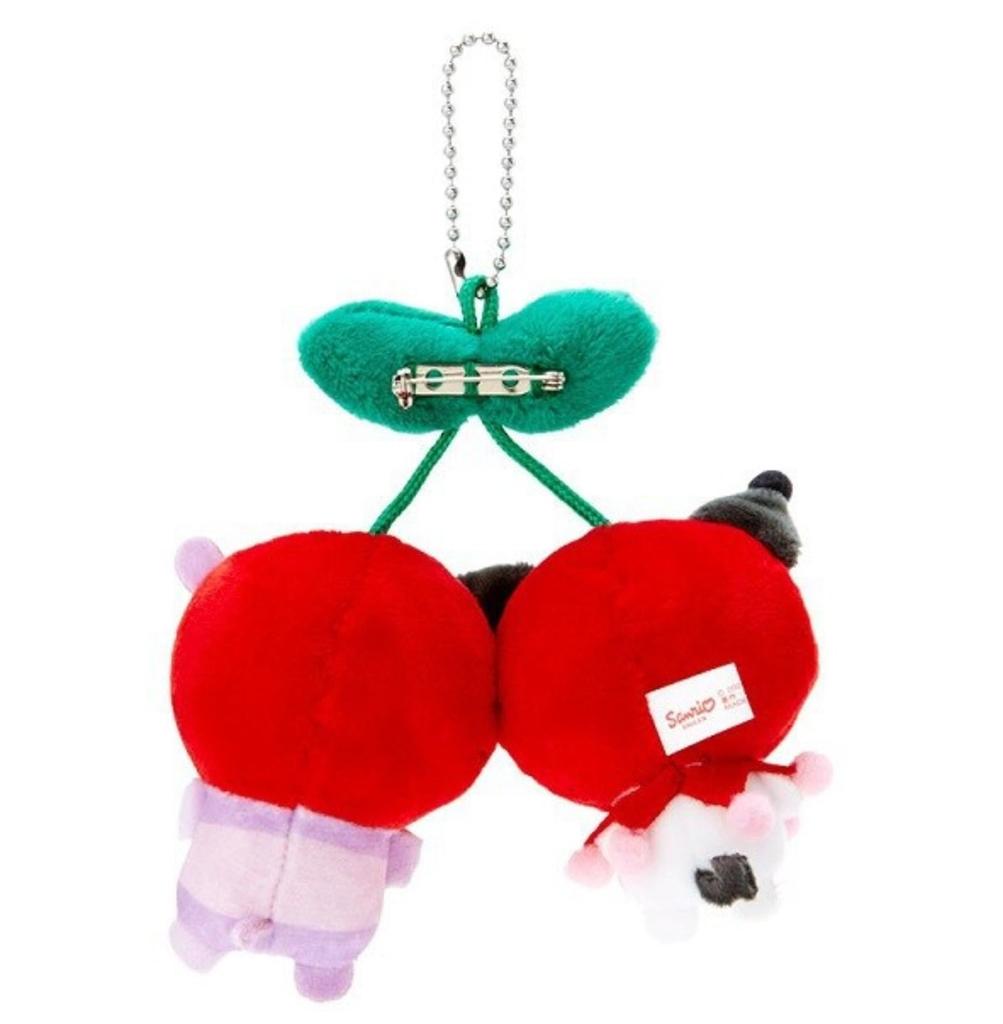 Cherry Cinnamoroll Hello Kitty Kuromi Pompompurin Plush Mascot Holder Pendant Plush Key Ring Keychain Cute Character Merchandise [Reloading] (Kuromi)