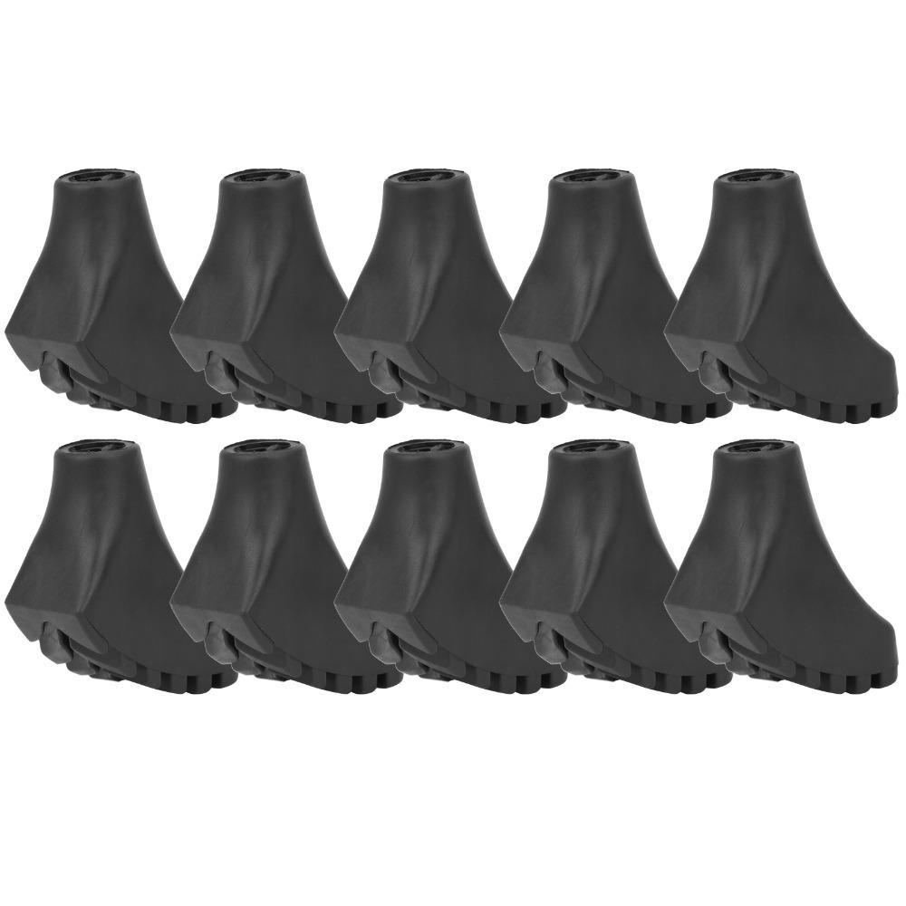 10 Pcs Rubber Walking Stick Pad Black Trekking Poles Tips Durable Hiking Pole Tip  Ski Basket Use