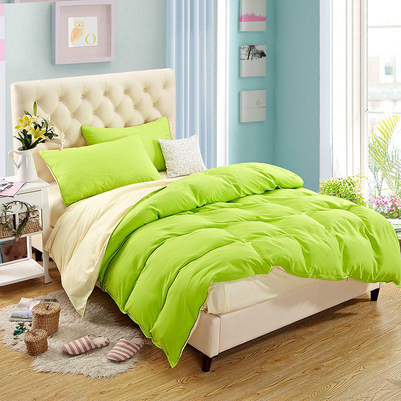 Luxuriöse einfarbige Bettdeckenbezug Steppdecke Twin Queen King Size Uni Bettwäsche-Set