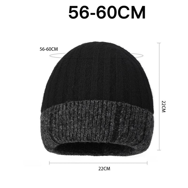 Winter Men Wool Hat Color-Matching Knitted Hat Outdoor Warm Cold-Proof Hat