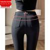 Women's Plus Size Fleece Lined Tummy Control Leggings - Slim Fit Pencil Pants for Spring and Autumn