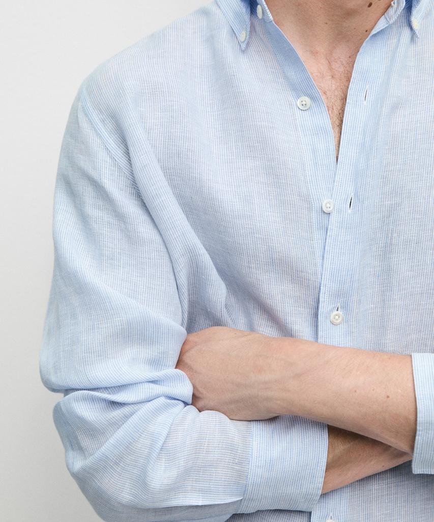Masimodutti 100% Linen Regular Fit Pinstripe Shirt