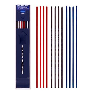 Staedtler Mars Carbon Lead 12 X 2 Mm HB Color Mix (Blue 4ea + Red 4ea + Black 4ea)