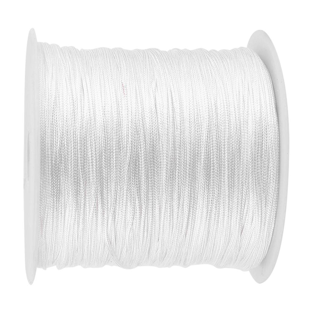 100M x 0.8mm Nylon Chinesischer Knoten Kordel Rattenschwanz Makramee Shamballa Faden Schnur Weiß
