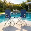 Set of 2 Folding Camping Chairs with Cup Holder, Carrying Bag and High Back