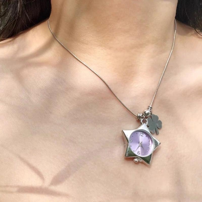 Trendy Four Leaf Symbol Necklace for Everyday Wear Stainless Steel Neckwear Jewelry Gift with Lucky Charm Design