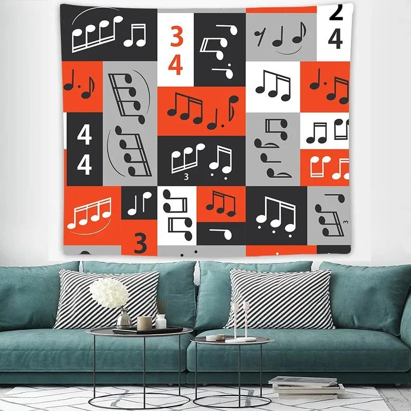 Living Room Bedroom Tapestry Creative Musical Note Pattern Fashion Home Decoration Tapestry